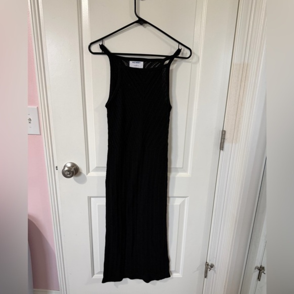 Old Navy Sleeveless Apron-Neck Crochet Midi Dress 100% cotton